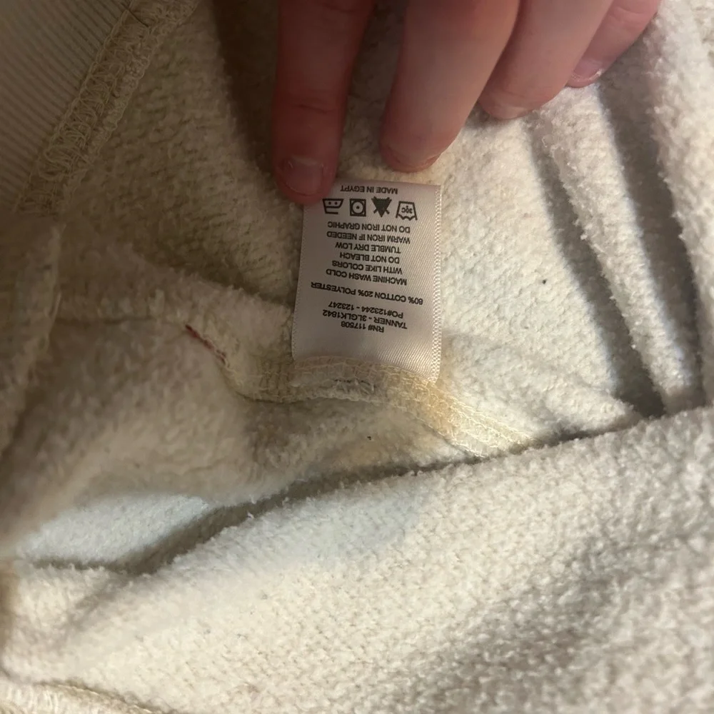 Levi’s Vintage Style Pullover Hoodie Cream Logo Men’s Large